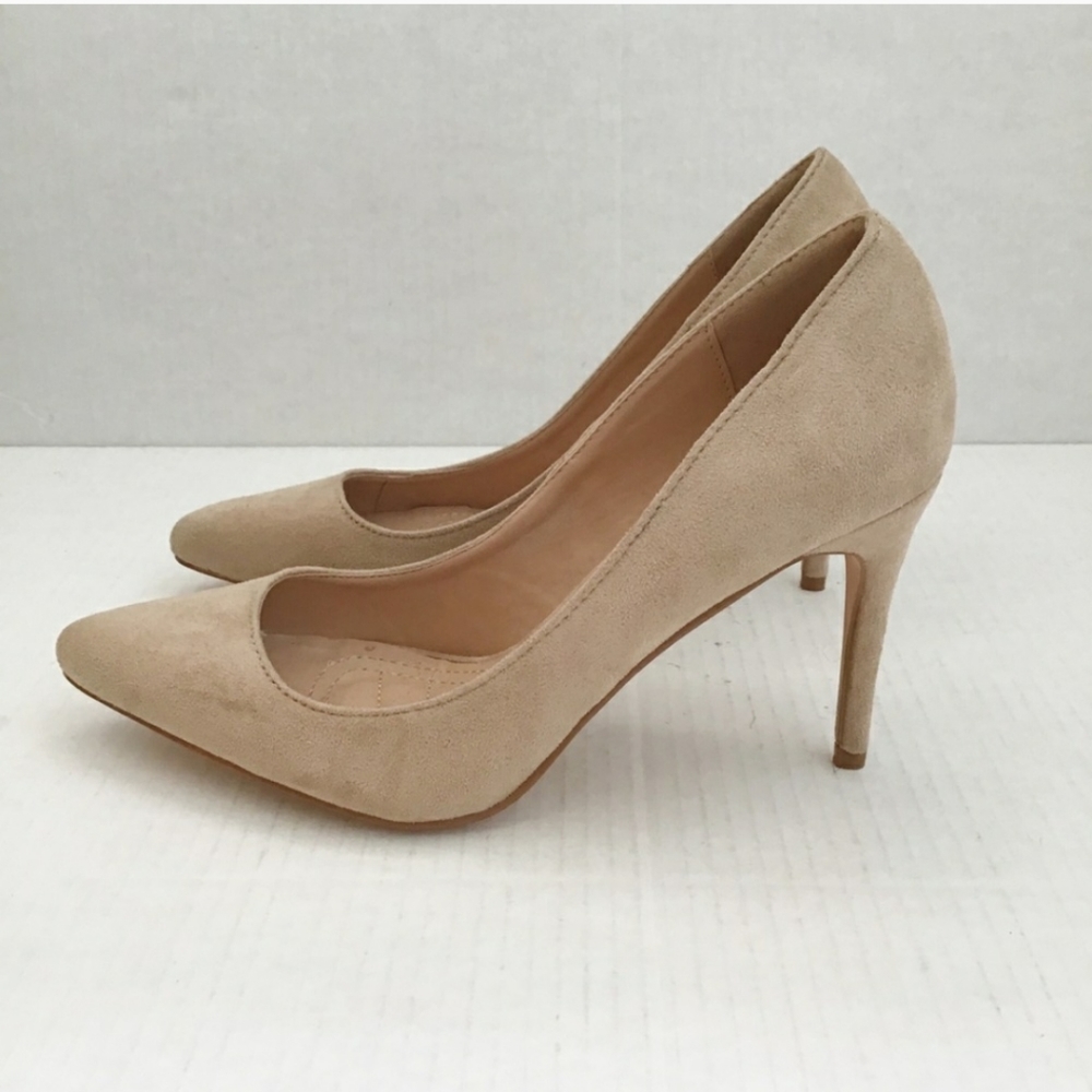 Bella Marie Light Taupe Suede Pointy High Heel